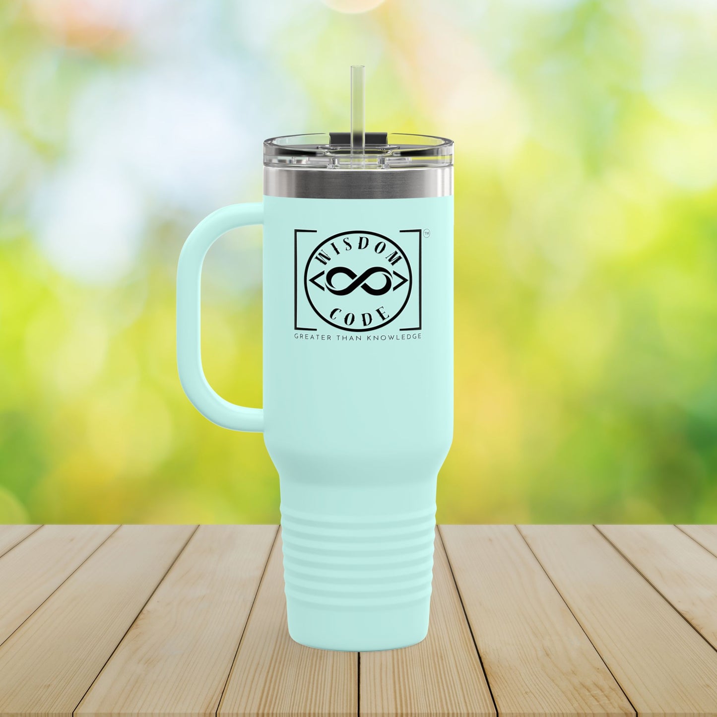 Trending Brand 40oz Insulated Travel Mug - Perfect for Coffee Lovers, On-the-Go, Gifts for Him/Her, Camping, or Office Use - WISDOM CODE