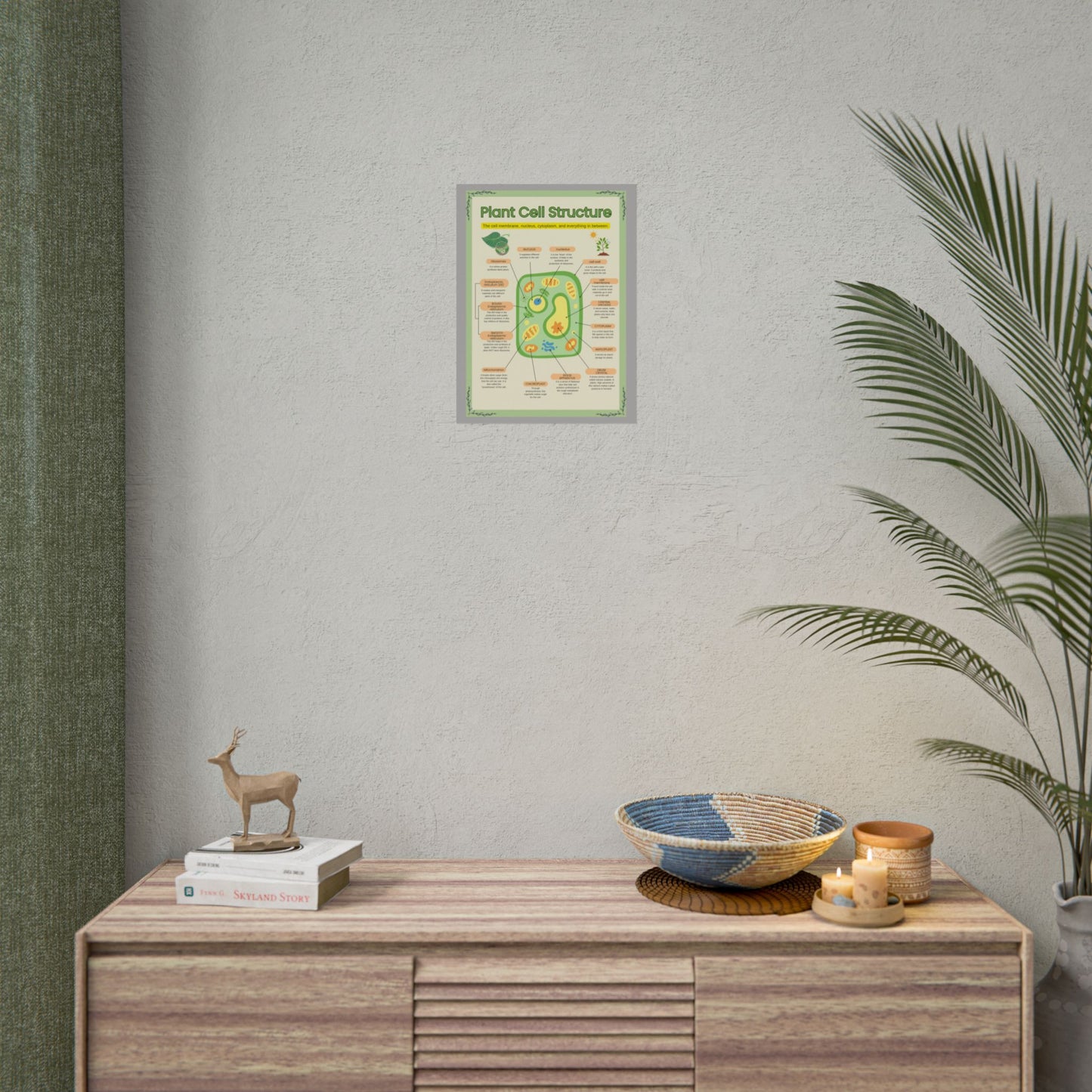 Botanical Biology Rolled Posters, Plant Cell Structure Classroom Wall Decor, Great for Teachers, Homeschool, Educational Prints, Science