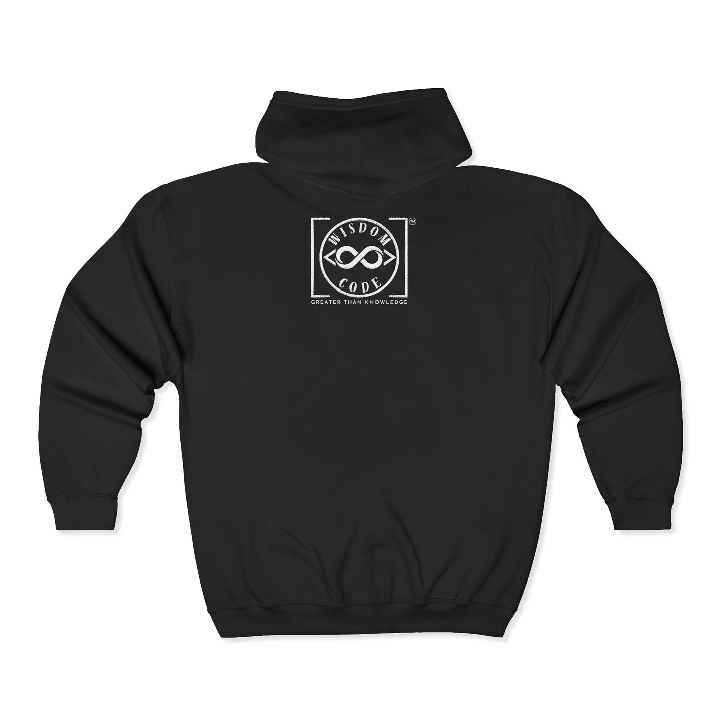 Embroidered Wisdom Code Zip Hoodie