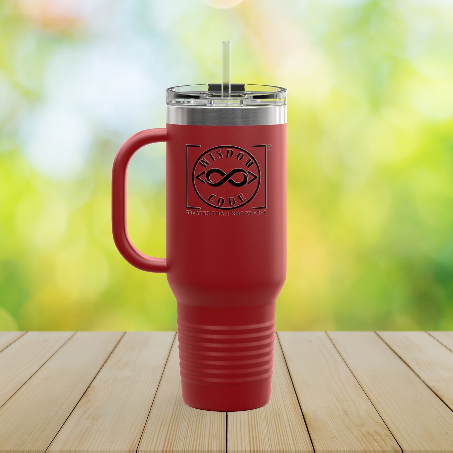 Trending Brand 40oz Insulated Travel Mug - Perfect for Coffee Lovers, On-the-Go, Gifts for Him/Her, Camping, or Office Use - WISDOM CODE
