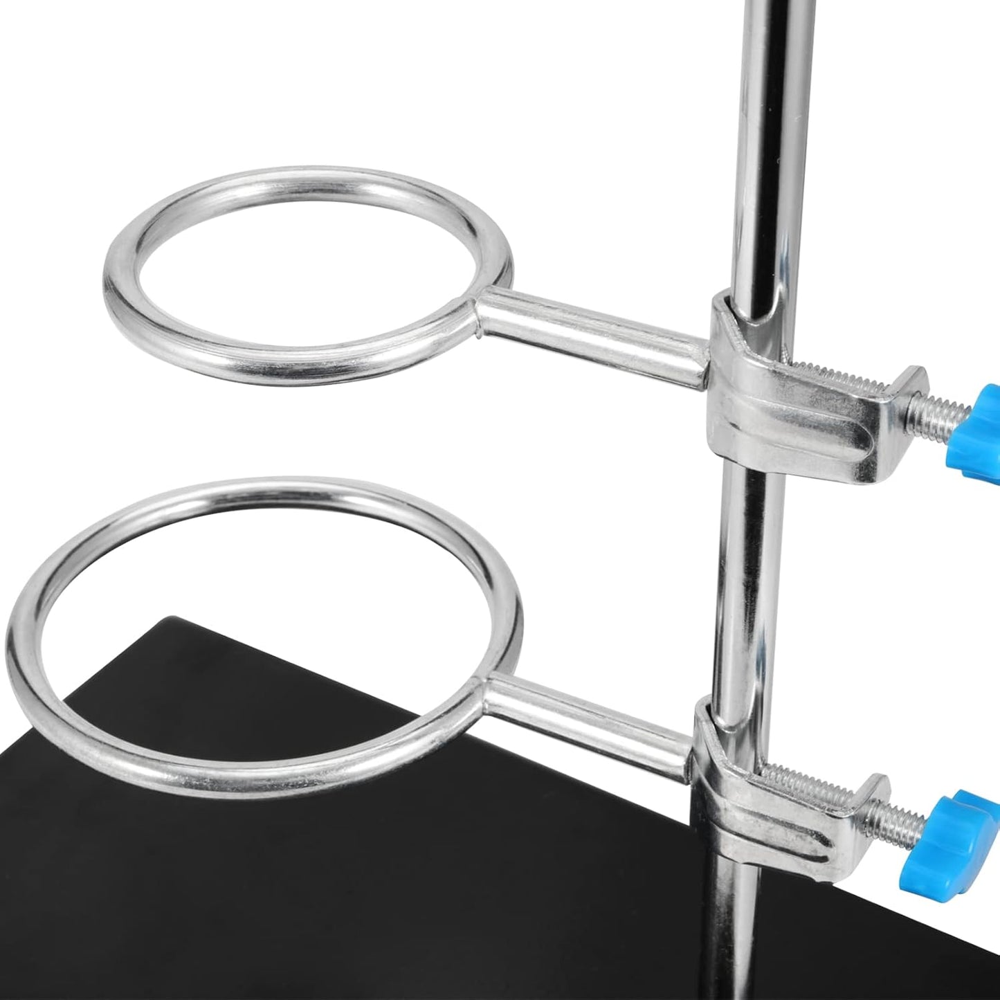 Premium 2 PCS 16 Inch Lab Stand Set with Clamps and Retort Rings - Essential Laboratory Support for Scientific Glassware and Labware