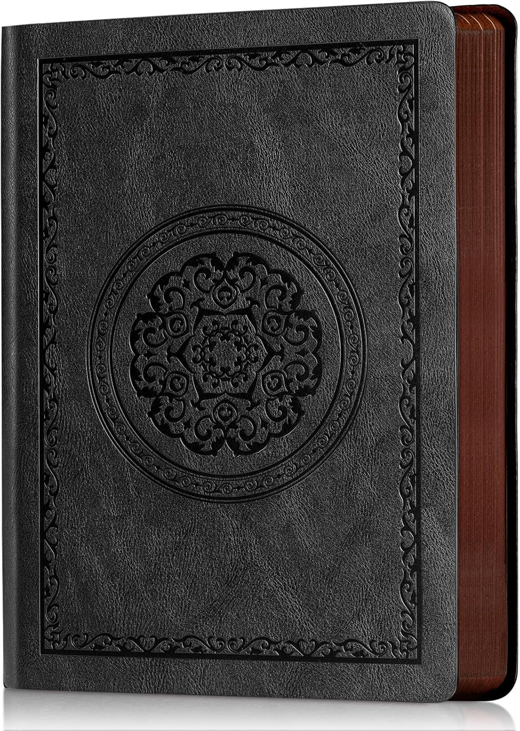 Leather Vintage Journal Notebook - 300 Lined Pages, Softcover for Writing, Travel, and Business - 5.7" x 8.3", Black