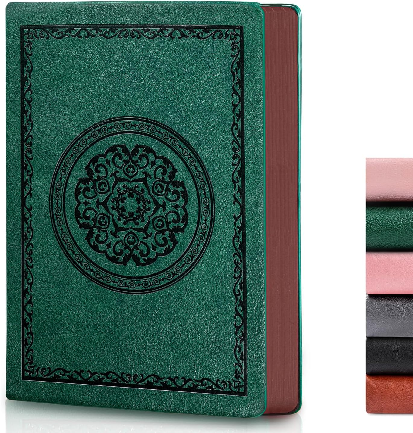 Leather Vintage Journal Notebook - 300 Lined Pages, Softcover for Writing, Travel, and Business - 5.7" x 8.3", Black