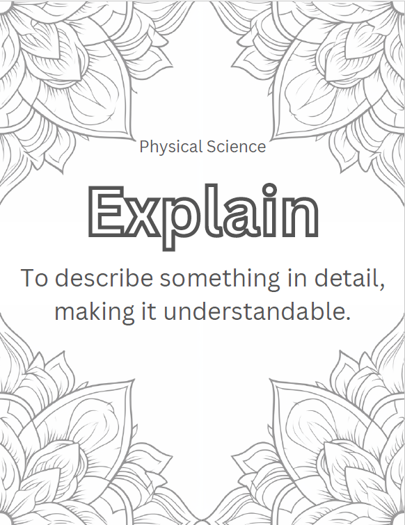 Physical Science Vocabulary Coloring Pages (Tier 2 - Words 1-30) - Digital Download
