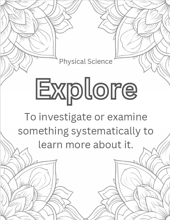 Physical Science Vocabulary Coloring Pages (Tier 2 - Words 1-30) - Digital Download