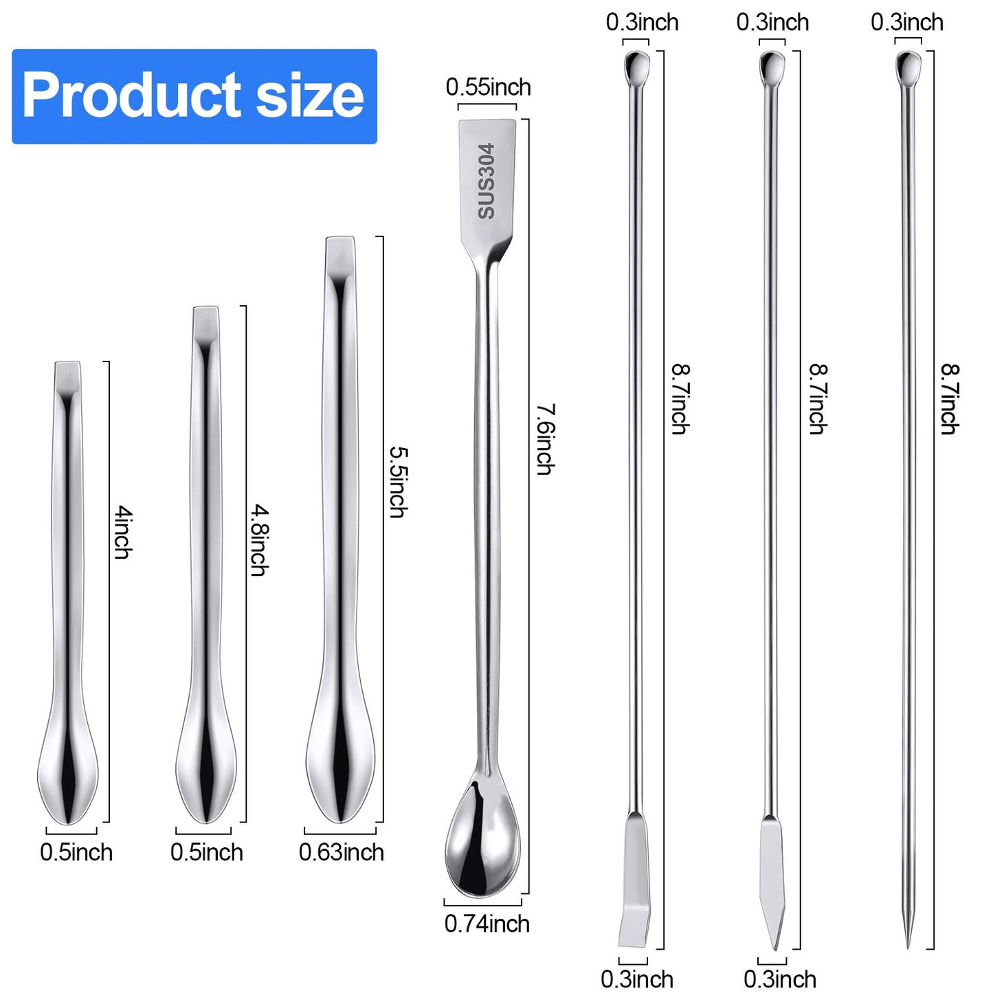 22-Piece Stainless Steel Lab Spatula & Micro Scoop Set - Perfect for Precise Powder and Gel Mixing!