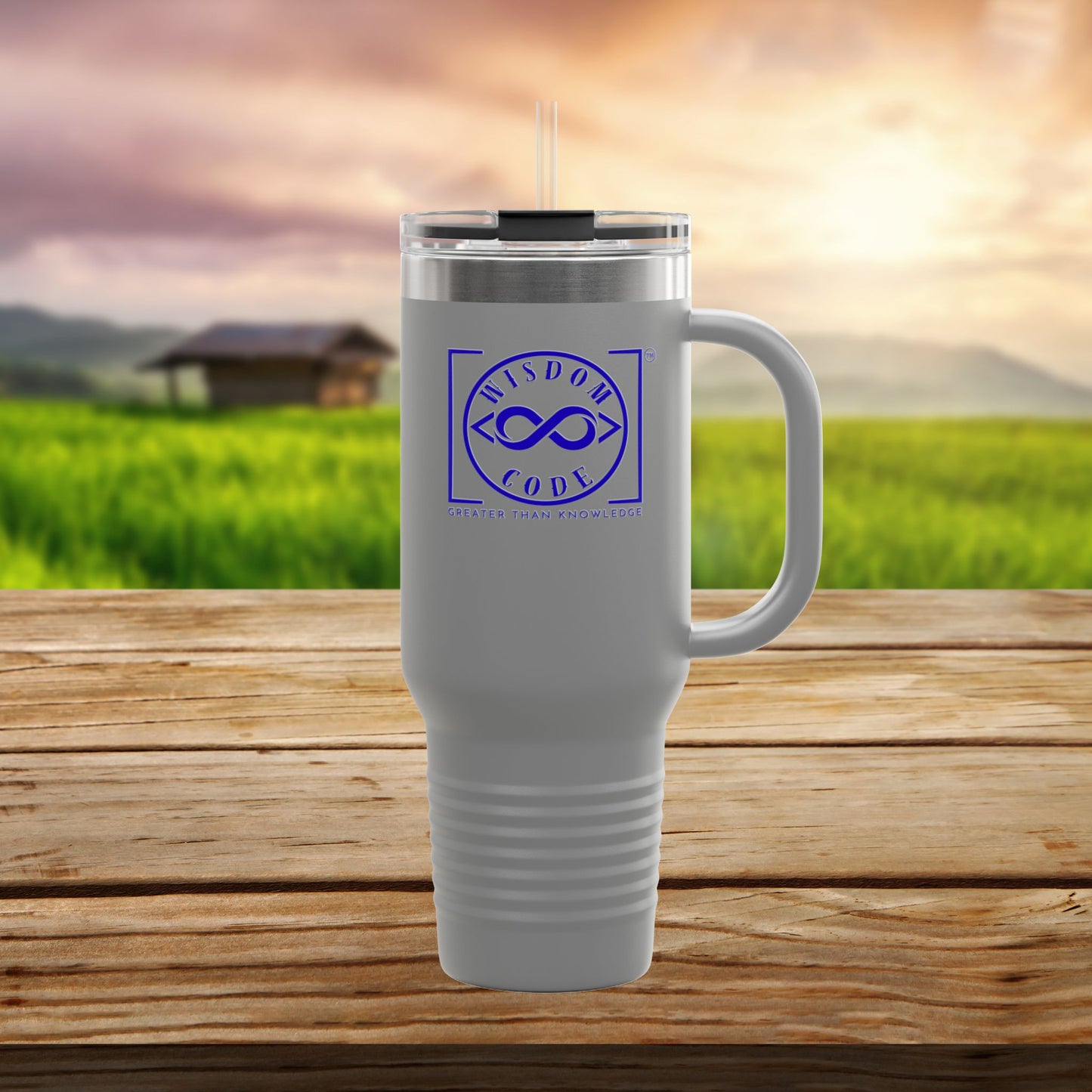 40oz Insulated Travel Mug - Trending Brand for Coffee Lovers, On-the-Go, Gifts for Him/Her, Camping, Office Use - WISDOM CODE
