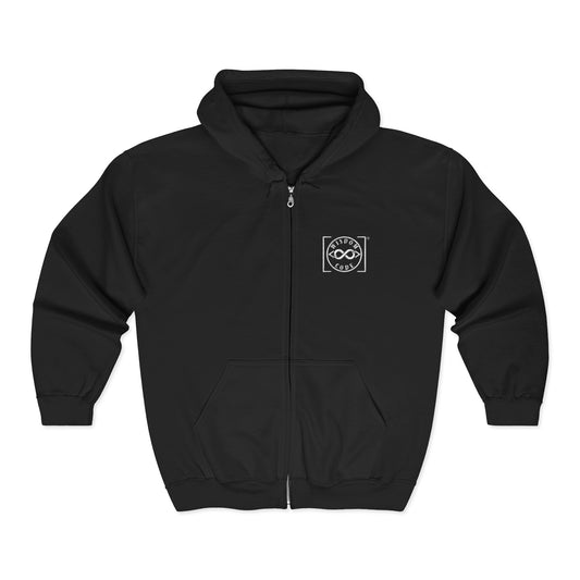 Embroidered Wisdom Code Zip Hoodie