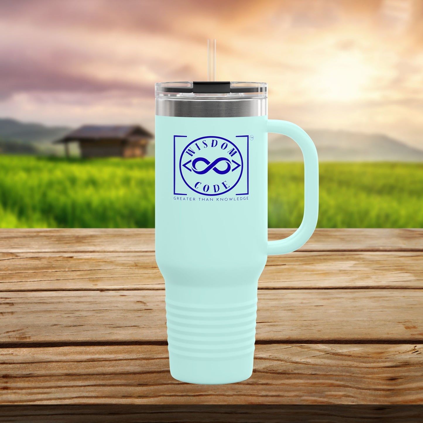 40oz Insulated Travel Mug - Trending Brand for Coffee Lovers, On-the-Go, Gifts for Him/Her, Camping, Office Use - WISDOM CODE
