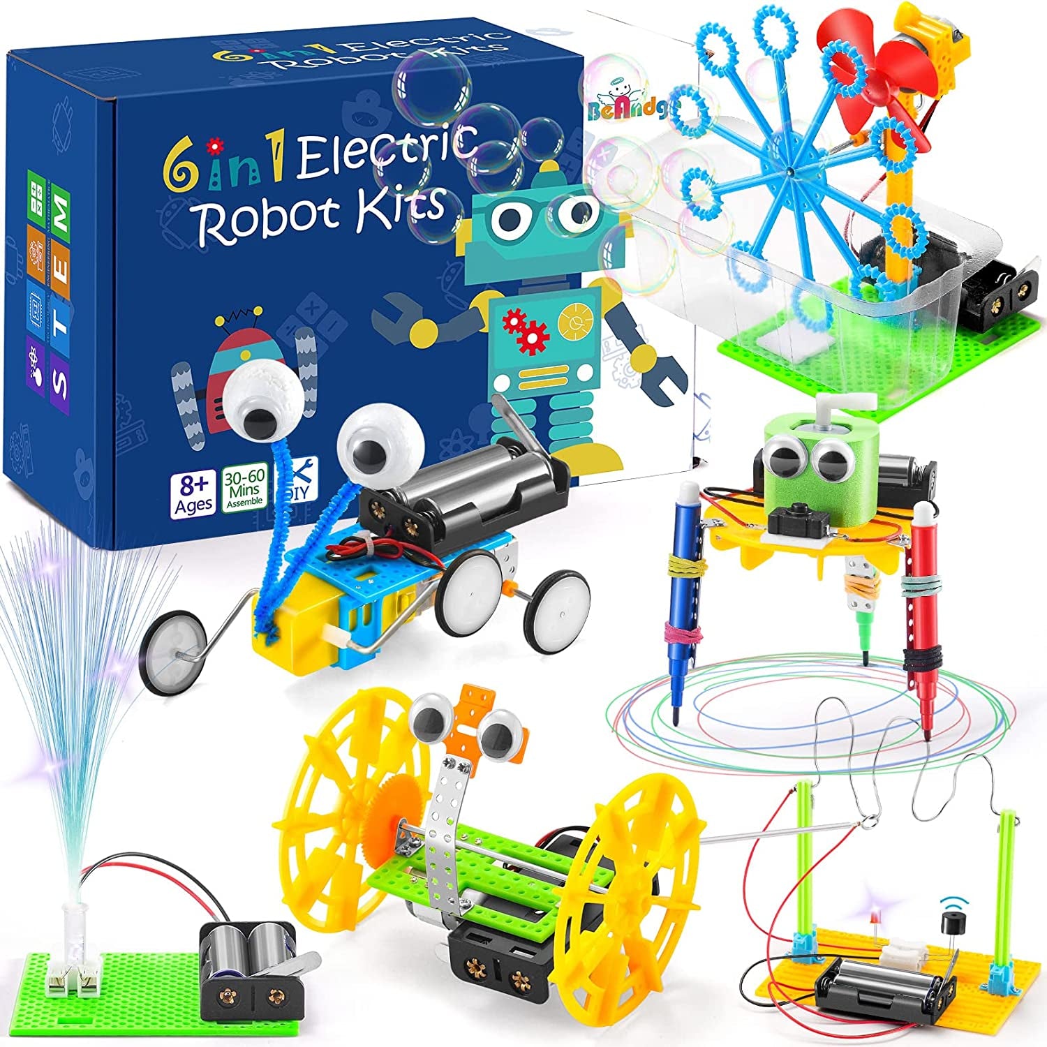 STEM Robotics Science Kits for Children Ages 5-12 - Robot Building and Engineering Project Kits for Boys and Girls - Engaging Science Experiment and Craft Activities for Ages 6-8