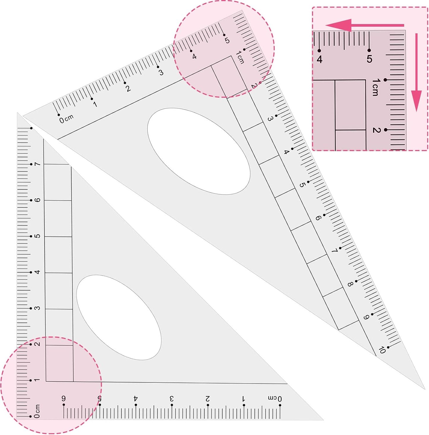 Professional Geometry Set with Compasses and Protractor in Carry Case - Pink