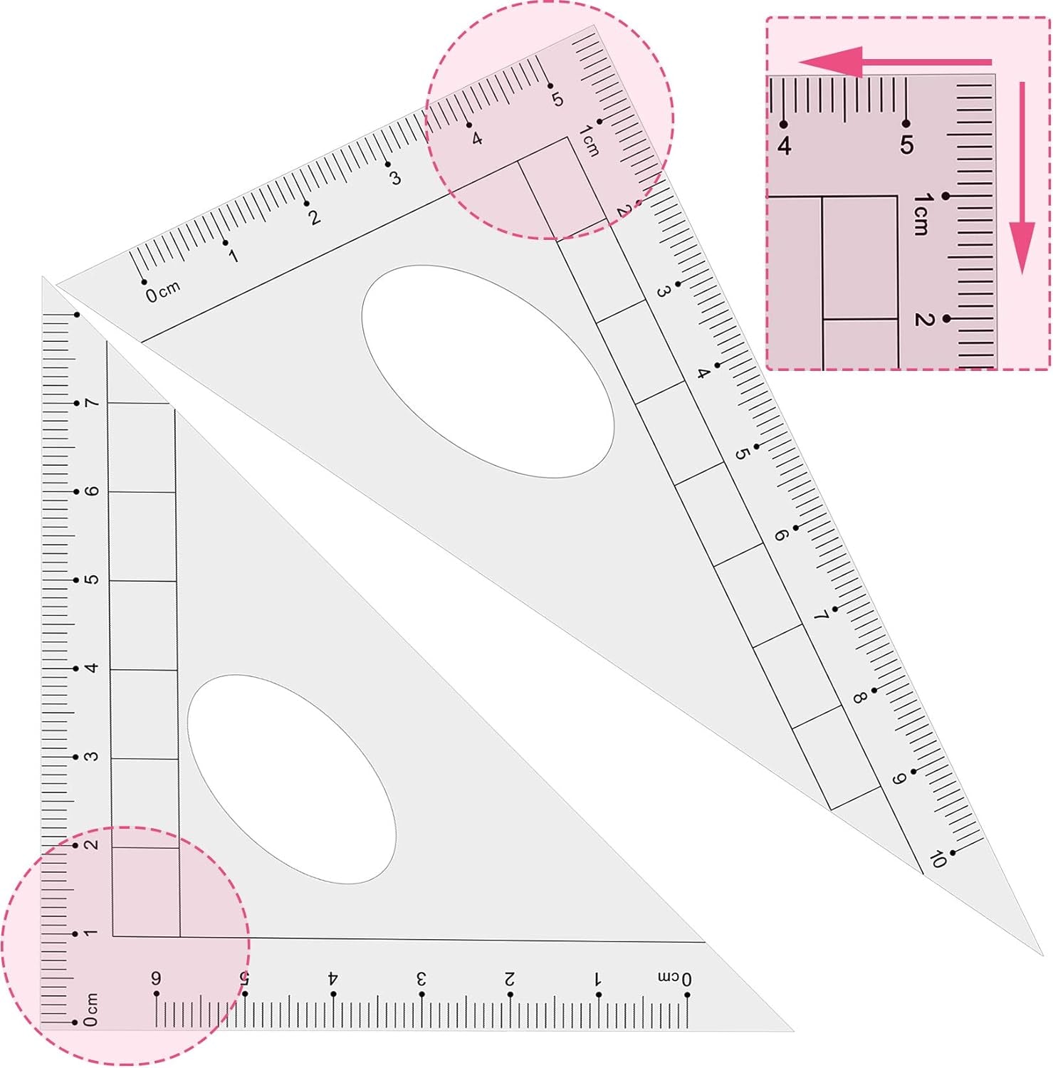 Professional Geometry Set with Compasses and Protractor in Carry Case - Pink