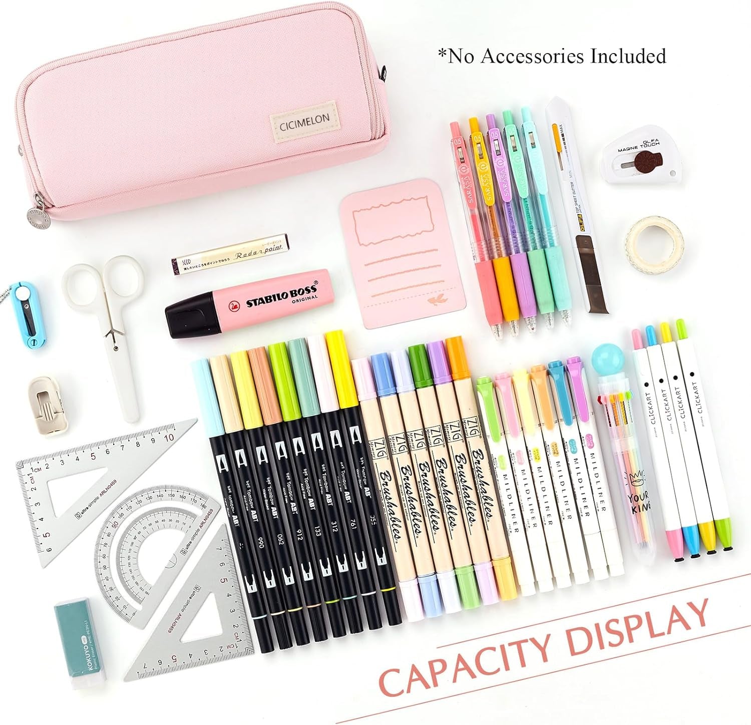 Spacious 3-Compartment Pink Pencil Case for School & Office - Perfect for Teens and Adults!