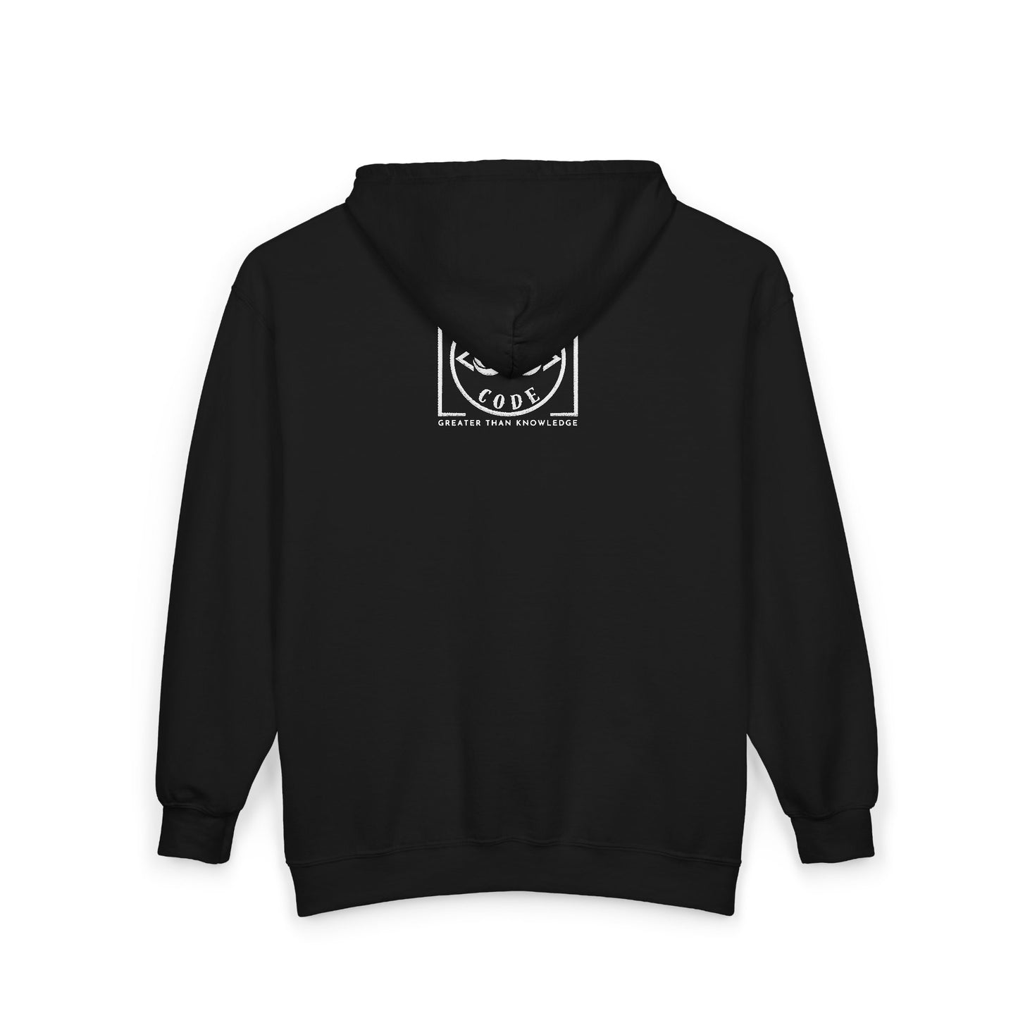 Embroidered Wisdom Code Zip Hoodie