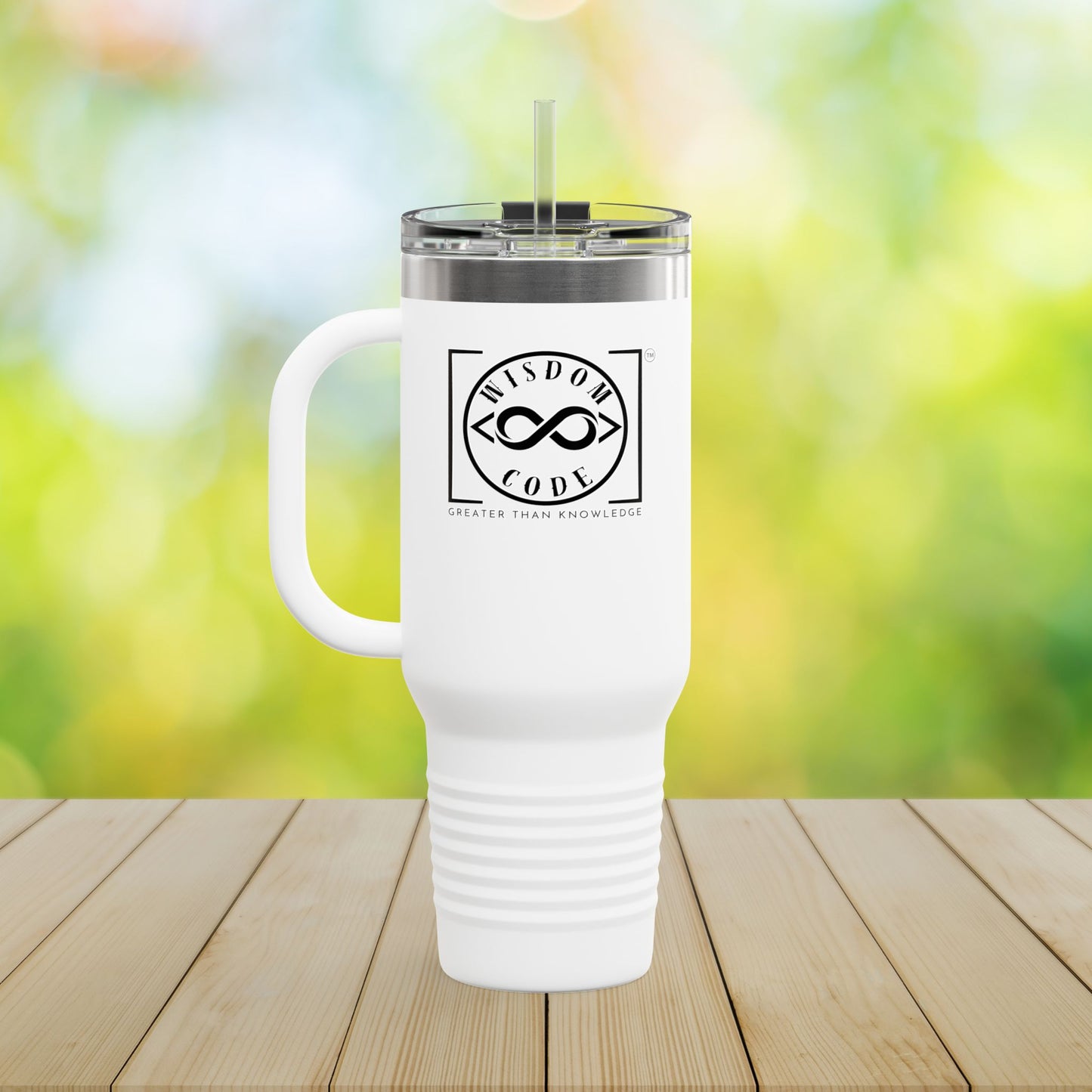 Trending Brand 40oz Insulated Travel Mug - Perfect for Coffee Lovers, On-the-Go, Gifts for Him/Her, Camping, or Office Use - WISDOM CODE