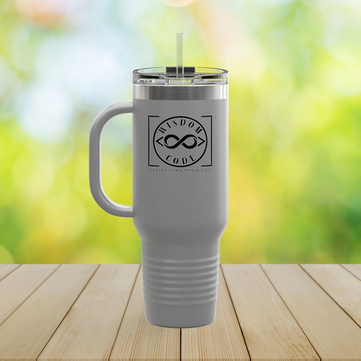 Trending Brand 40oz Insulated Travel Mug - Perfect for Coffee Lovers, On-the-Go, Gifts for Him/Her, Camping, or Office Use - WISDOM CODE