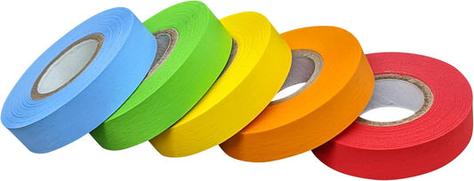 Assorted Color Lab Labeling Tape Variety Pack - 500 Inches Long, 1/2 Inch Width, 1 Inch Diameter Core (5 Rolls) for Color Coding and Marking