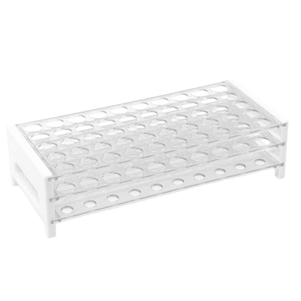 Detachable Plastic Test Tube Rack for 15/18 mm Tubes, 18.7 mm Hole Diameter, Holds 50 Tubes, Model 208U2 (Pack of 1)