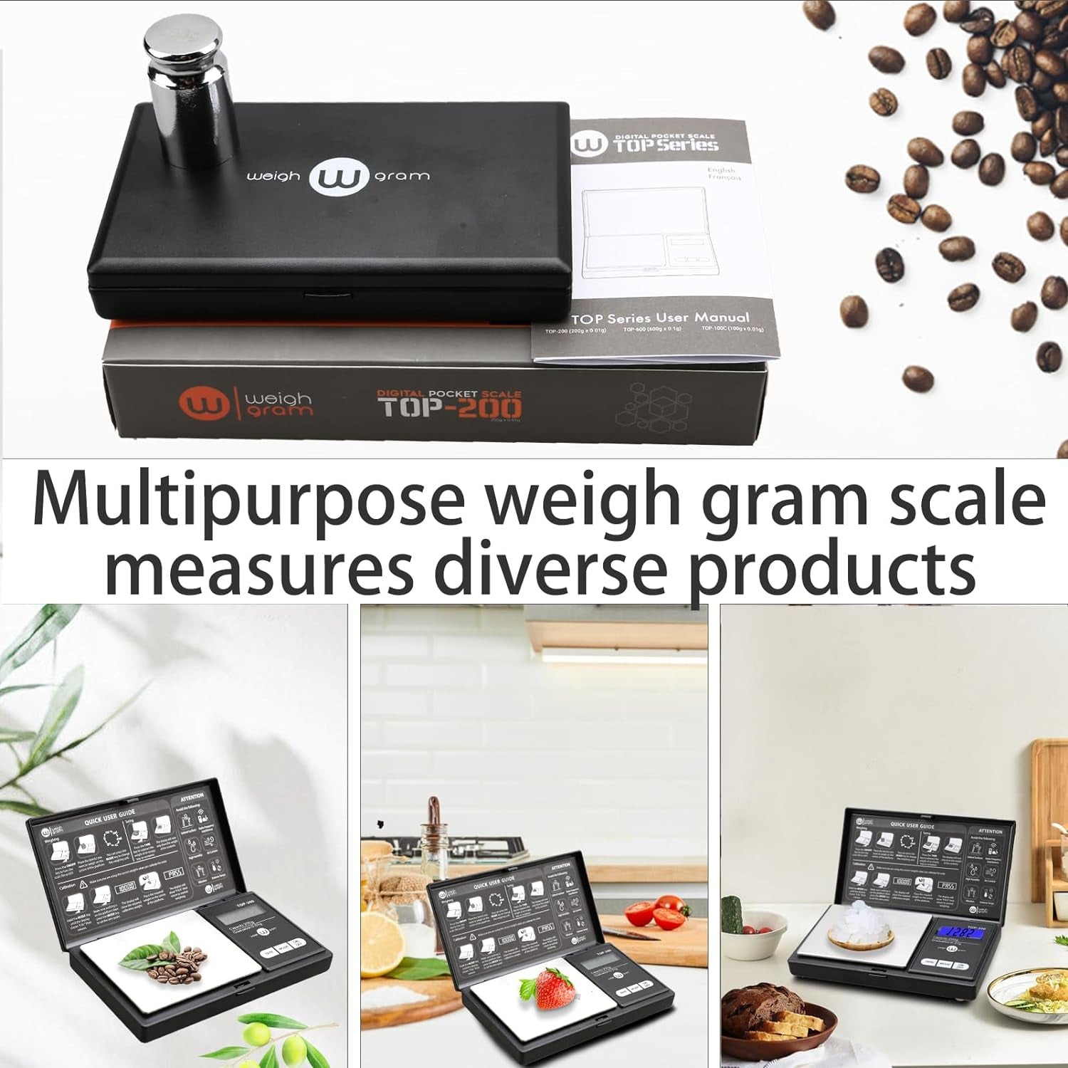 200G Digital Pocket Scale with 0.01G Accuracy - Compact Mini Scale for Food, Jewelry, and Grains, Includes 100G Calibration Weight