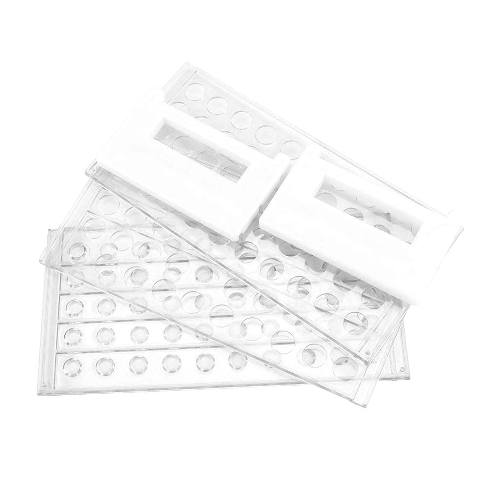 Detachable Plastic Test Tube Rack for 15/18 mm Tubes, 18.7 mm Hole Diameter, Holds 50 Tubes, Model 208U2 (Pack of 1)