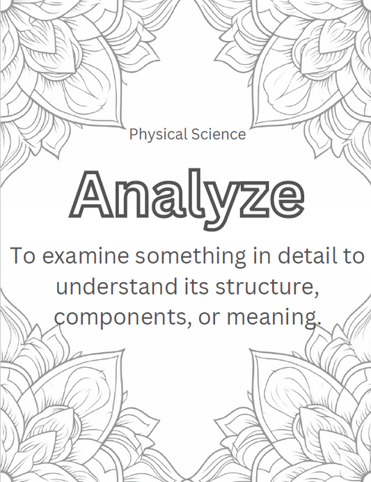 Physical Science Vocabulary Coloring Pages (Tier 2 - Words 1-30) - Digital Download