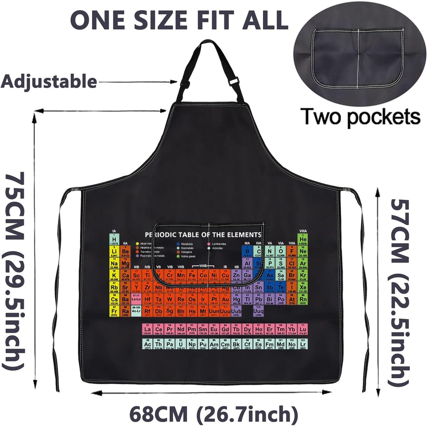 Professional Chemistry Laboratory Apron with Pockets - Ideal Gift for Teachers and Students