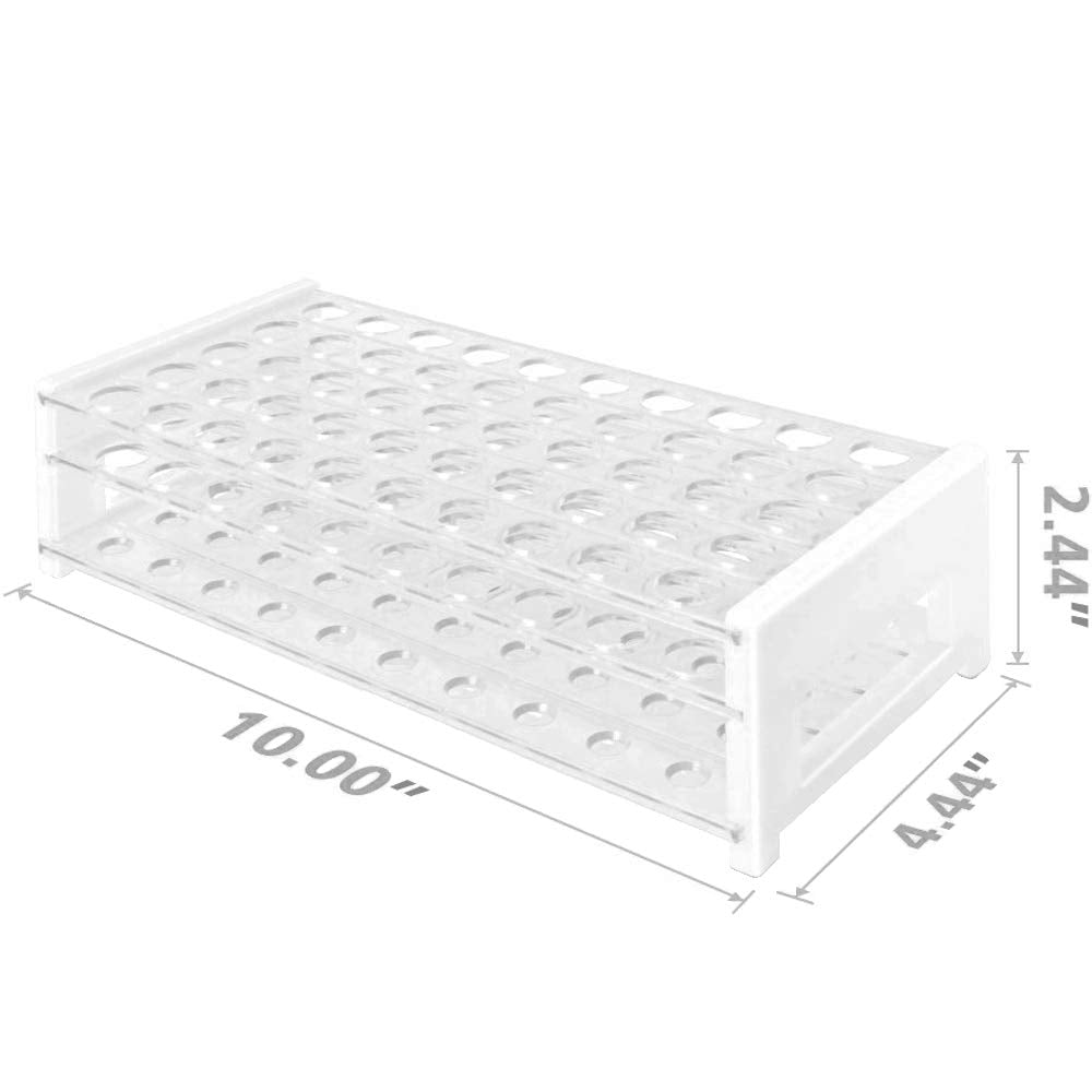 Detachable Plastic Test Tube Rack for 15/18 mm Tubes, 18.7 mm Hole Diameter, Holds 50 Tubes, Model 208U2 (Pack of 1)