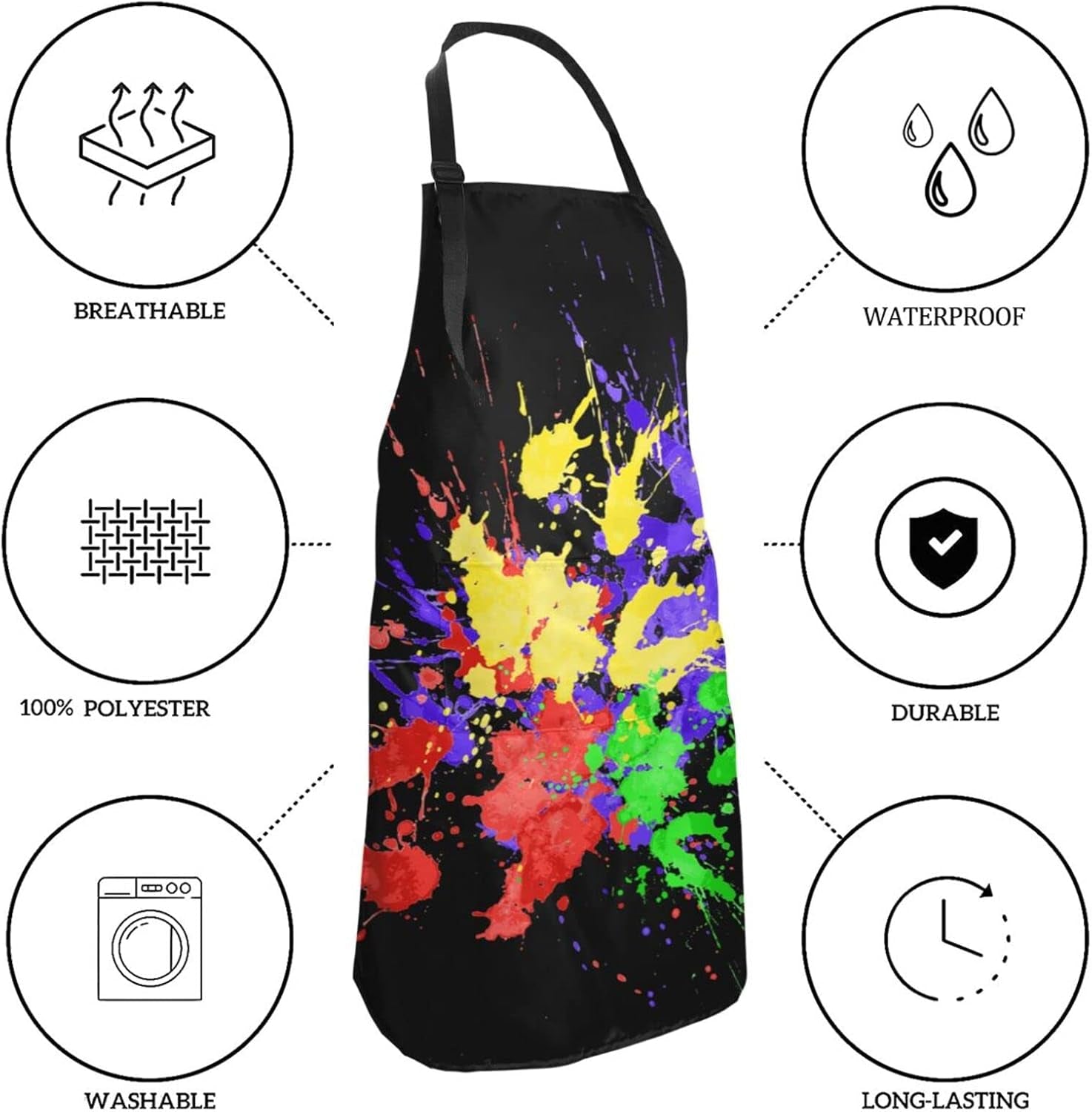 Versatile Adjustable Waterproof Bib Unisex Apron for Art & Science Teachers - Perfect for Art, Science and Chemistry Teachers