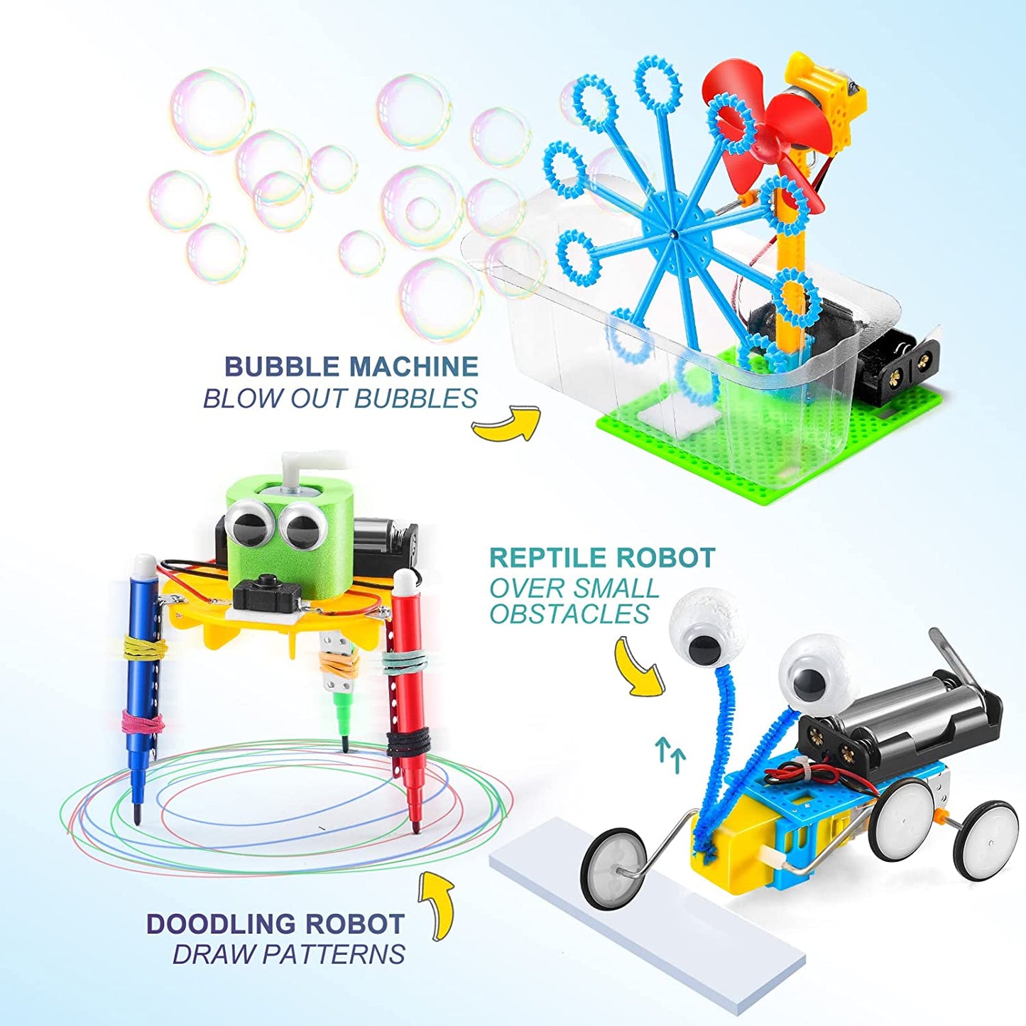 STEM Robotics Science Kits for Children Ages 5-12 - Robot Building and Engineering Project Kits for Boys and Girls - Engaging Science Experiment and Craft Activities for Ages 6-8