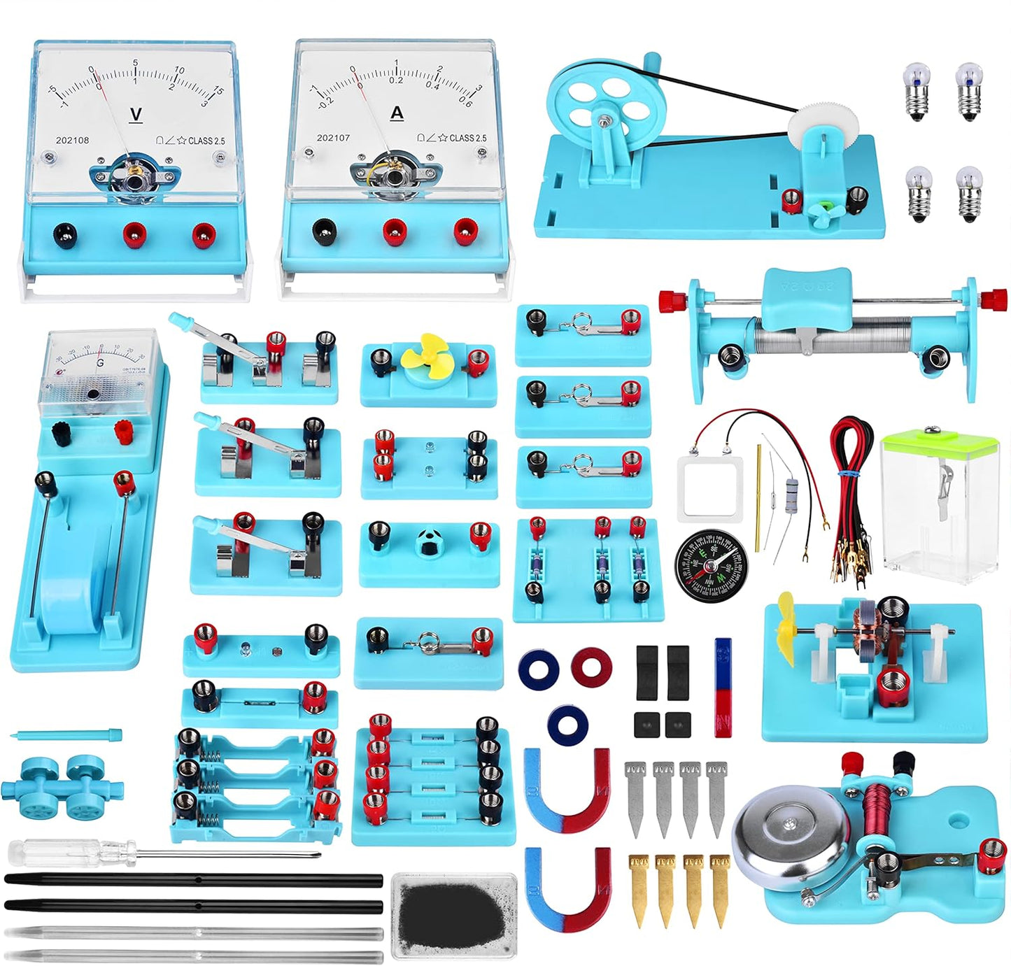 Electricity and Magnetism Science Experiment Kit for Students - STEM Physics Lab Basic Circuit Board Learning Starter